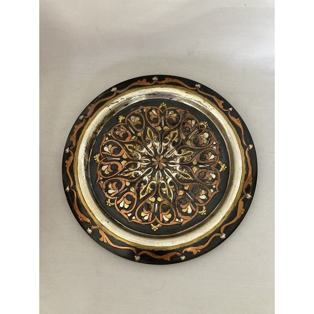Silver GMA Decorative Plate Natural Color Unpainted Tunesian Handmade Vintage